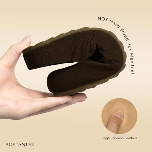 BOSTANTEN Clogs for Women Wide Width Comfortable Suede Mules with Soft Footbed and Arch Support, Cute Slip On Potato Shoes Coffee - Thumbnail 4