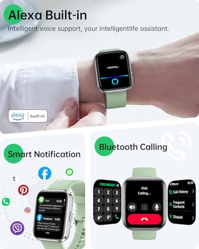 WMK Smart Watch with Alexa, Answer/Make Call,1.83" Display,10 Day Battery, Heart Rate/SpO2/Sleep Monitor, 3ATM Waterproof, 120+ Sport,Compatible with iPhone/Android Fitness Tracker - Thumbnail 2
