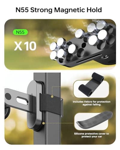 Magnetic Golf Cart Phone Holder for Photography, Golf Accessories for Men, Camera-Friendly T-Shape Design, Strong Magnetic Phone Caddy with Adjustable Ball Head, Golf Cart Phone Holder, Golf Gifts - Thumbnail 4