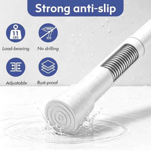 Corklatta 2 Pack White Spring Tension Curtain Rods Adjustable 16 to 40 Inch, Small Tension Rod with 4 Holders,No Drill Curtain Rods for Window 24-36 - Thumbnail 3
