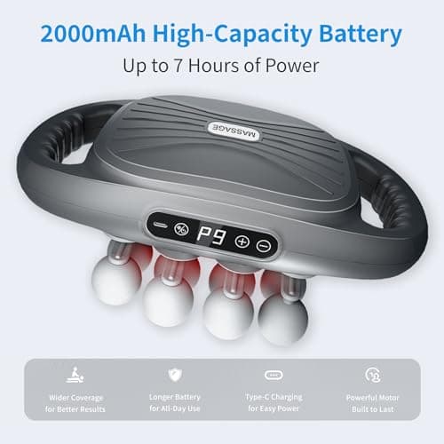 Binxalin 16 Head Deep Tissue Massage Gun, Handheld Percussion Massager for Back, Neck, Shoulders & Legs, 9 Modes, 9 Intensities, Muscle Recovery & Relaxation Gift for Men & Women - Thumbnail 4