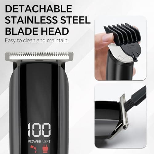 Beard Trimmer for Men 5 in 1 Electric Razor for Nose, Body, Face and Mustache Grooming Kit Cordless Hair Clipper Trimmer with Smart Charge Technology - Thumbnail 3