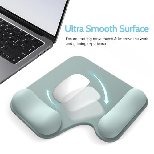 Mcapirivo Ergonomic Mouse Pad with Gel Wrist Rest (1"& 1.2" Dual Height) - Cyan Mouse Pads Compact Mousepad Desk Mat Office, Gaming & Carpal Tunnel Relief | Non-Slip Rubber Base - Thumbnail 5