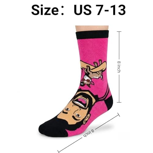 Fathers Day Gift From Daughter Wife Son Funny Socks for Men, Fun Soccer Fan Socks, 360 Character Crew Socks for Men, Novelty Crew Socks,Cool Soccer Gifts for Teens,Youth,Sports Fans and Players - Thumbnail 6