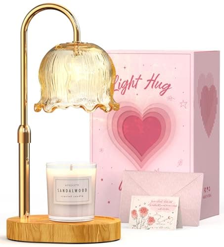 Candle Warmer Lamp Gifts for Mom, Adjustable Height Dimmable Candle Warmer with Timer, Wax Melt Lamp for Scented Candles White Elephant Gifts for Adults Home Essentials - Image 1