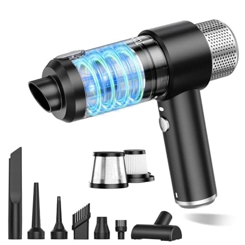 JONYJ Handheld Car Vacuum Cleaner, 16000PA Hand Held Vacuum Portable Cordless, 2 in 1 Air Duster and Vacuum Cleaner with LED Light, Multi-Nozzles, 120W High Power Mini Vacuum for Home, Pet, Office - Image 1