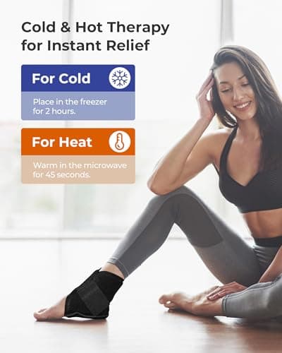 Koonie Ankle Ice Pack Wrap for Swelling, Plantar Fasciitis, Planters Facetious Relief, Reusable Ankle Brace Ice Pack, Cold Therapy Sock Compression for Achilles Tendonitis, Sore Feet, Foot & Heel - Thumbnail 4