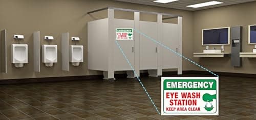 Carastora Eye Wash Station Metal Sign – 12×8 Inch Rust-Free, Weatherproof, Scratch-Resistant & Fade-Resistant – Pre-Drilled Holes for Easy Mounting in Laboratories, Factories, or Warehouses - Thumbnail 4