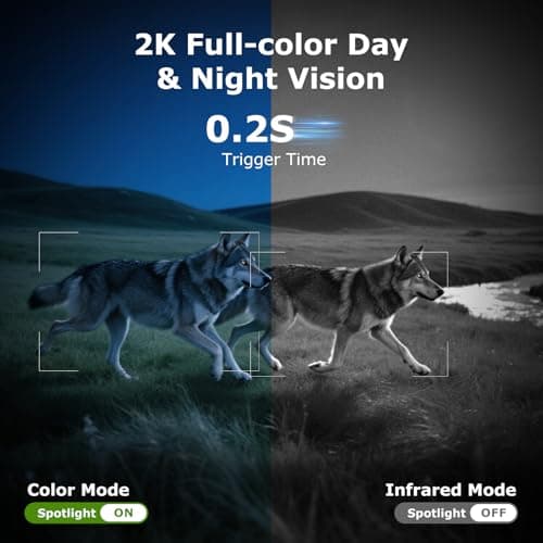 4G LTE Cellular Trail Cameras, Built-in SIM Card No WiFi Needed Solar Game Camera, Motion Activated, 2K 360°View Live Streaming, Color Night Vision, Remote Phone Access, IP65 Waterproof Trail Cam - Thumbnail 3