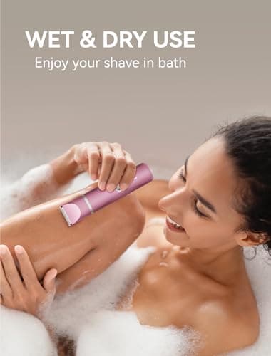 Pubic Hair Trimmer for Women-Unibono Bikini Trimmer, Replaceable 3-in-1 Electric Razors for Women, Electric Shaver in Poweverful Motor, Waterproof Personal Trimmer for Body Hair (Rose Red, RR-1) - Thumbnail 5