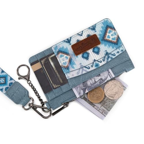 Montana West X Wrangler Aztec Wallet Card Holder Small Wallets Woman Slim Wristlet Keychain Wallet, Card Cases & Money Organizers Ladies Female with Coin Purse - Thumbnail 4