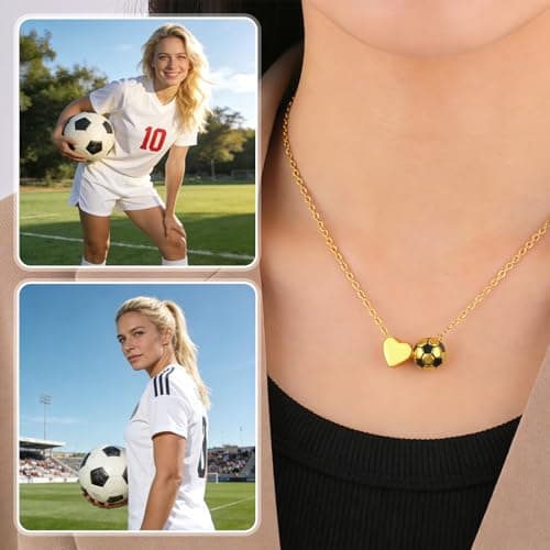 GaiOiva Volleyball/Softball/Basketball/Soccer/Football Necklace Gifts for Women, Sport Necklace Ball Pendant Accessories, Perfect Birthday, Valentine's Day Jewelry Gift for Her,Lovers - Thumbnail 2