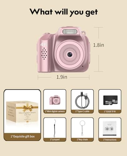 FLATIC Mini Keychain Camera –4K Mini Camera with 32GB Card & Elegant Gift Box, Mini Retro Camera for Kids & Adults, Collectible Vintage Camera Gift for Travel Camp Snap, Birthdays & Stocking Stuff - Thumbnail 6