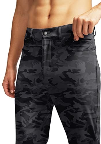G Gradual Men's Stretch Golf Pants with 6 Pockets Slim Fit Dress Pants for Men Travel Casual Work (Grey camo, M) - Thumbnail 2