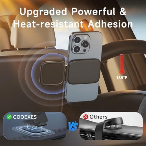 COOEXES Magnetic Phone Holder for Car, MagSafe Car Mount with Dual Side Strong Magnets,Ultrathin Adjustable Cell Phone Holder, Car Accessories for Women Men, Fit for All Phone, Dashboard, Laptop, Gym - Thumbnail 4