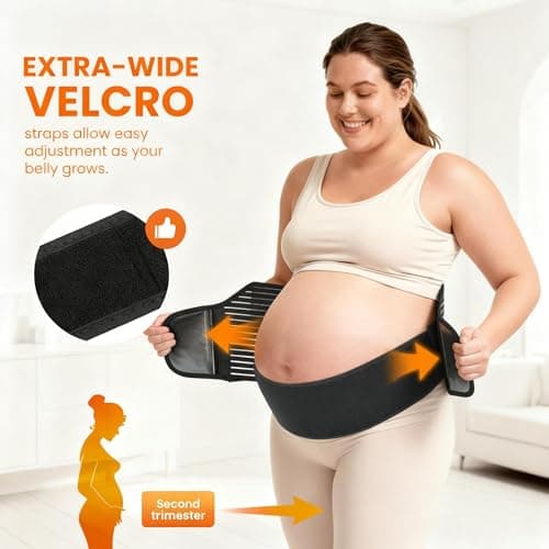 Pregnancy Belly Band for Pregnant Women – Maternity Support Belt for Belly, Back & Pelvic Pain Relief – Breathable Adjustable Pregnancy Band for Abdominal & Lower Back Support（Fits Waist 36"-47"） - Thumbnail 5