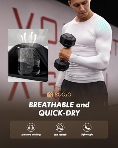 5 Pack Long Sleeve Compression Shirts for Men - Black Quick Dry Workout Base Layer Undershirt Top for Athletic Gym Running - Thumbnail 5