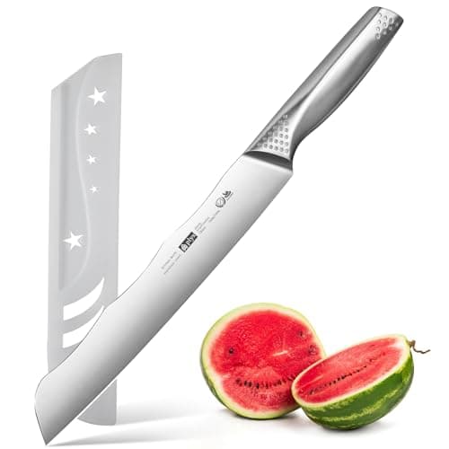 Tingling Watermelon Knife with Sheath Stainless Steel: Watermelon Slicer and Cutter Tool - Kitchen Fruit Knife for Melon and Cantaloupe Slicing and Carving Brisket