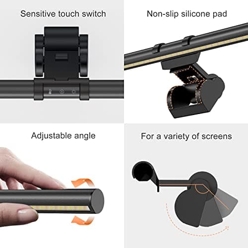 Colorpanda Monitor Light Bar, Fit for Curved/Flat Monitor, Eye-Care USB Reading LED Task Lamp with Touch Control, No Screen Glare Dimmable Desk Lamp Computer Monitor Light Bar for Screen Home Office - Thumbnail 5