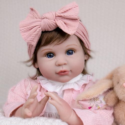Milidool Reborn Baby Dolls Girl, 22 inch Soft Body Lifelike Realistic Newborn Baby Girl Real Life Baby Dolls with Gift Box Feeding Toy Accessories Set,Gift for Grandma and Kids 3+ - Thumbnail 2