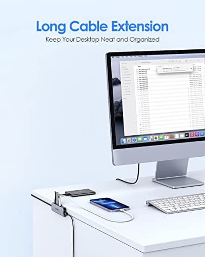 LENTION 4-Port USB C Hub with Long Cable 2FT, USB C Hub Multiport Adapter 4 x Type C 3.2 5Gbps, 15W PD Charging USBC Splitter, Compatible with 2025-2018 MacBook Pro/Air, 2026 MacBook Neo and More - Thumbnail 4