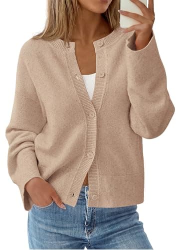 KIRUNDO Cardigan Sweaters for Women Fall Trendy Long Sleeve Chunky Knit Button Up Oversized Winter Jacket Casual Outwear(Khaki, X-Large) - Image 1