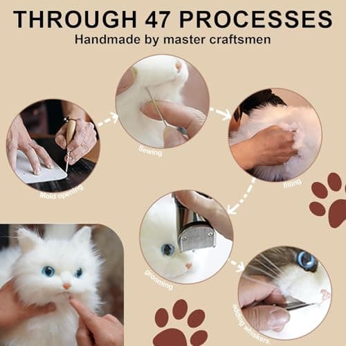 Chongker Stuffed Animals Handmade Realistic Cat Plush Toy for Elderly Adults Women Kids Cat Pet Lover Surprise Gifts - Thumbnail 5