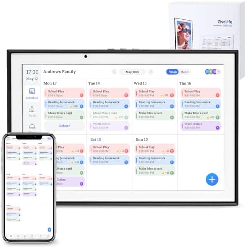 Digital Calendar 10.1 Inch Smart Electronic Planner, IPS Touch Screen, 32GB, Electronic Slideshow, Wall-mounted with Third-Party Calendar Sync, Chore Tracker, Meal Plan & Photo Display, Gifs for Mom - Image 1
