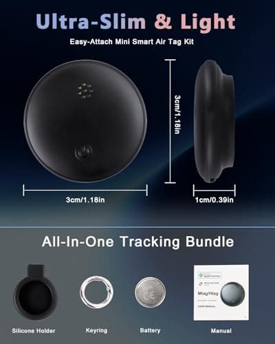 Dual System Bluetooth Tracker for iOS and Android: Smart Tag 4 Pack - Compatible with Apple Find My (iOS) & Google's Find Hub(Android) for Keys, Luggage, Wallet, Vehicles - Long Range Item Locator - Thumbnail 6
