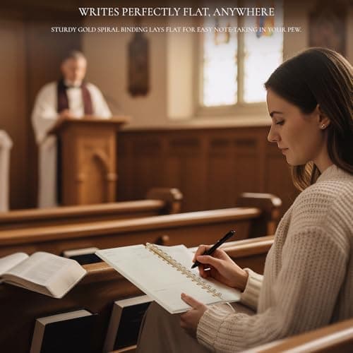 Church Notes Journal - Christian Notebook, Guided 5-in-1 System with Bonus Bible Tabs for Sermon Notes, Small Group (SOAP) & Church Activities, Spiral Bound Linen Hardcover, Christian Gift Idea - Thumbnail 6