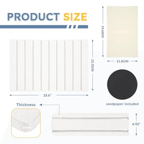 Osumlee Large Foldable Stone Bath Mat,Diatomaceous Earth with Non-Slip and Super Absorbent, Dry Mat with Quick Dry for Bathroom,Easy to Clean（23.6" Lx15.35 W,White） - Thumbnail 2