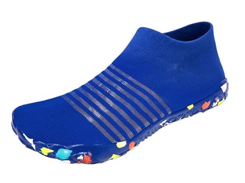 GEMYSE Water Shoes for Women Men Barefoot Lightweight Quick-Dry Aqua Socks Non-Slip Beach Pool Swim Footwear with Holes(Blue,women7/men6) - Image 1