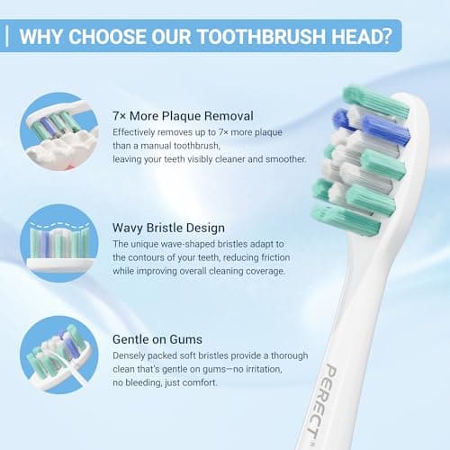 PERECT Sonicare Replacement Heads Compatible with Philips Sonicare, Toothbrush Heads for Click-On Handles, Fits C2 C3 G2 4100, Optimal Gum Care Soft Replacement Heads for Sensitive Teeth, 6 Pack - Thumbnail 2