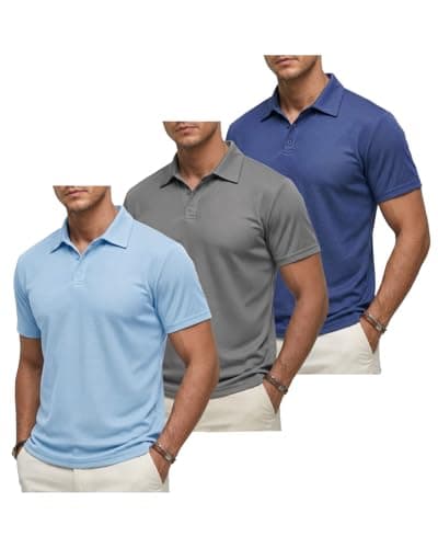 Liloak Mens T Shirts Pack Golf Polos for Men Business Casual Style Multi Pack Tees Short Sleeve Tops