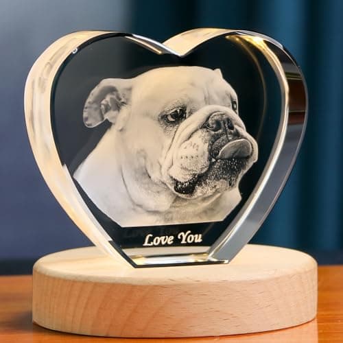 Pet Memorial Gift,3D Crystal Photo,Personalized Dog Memorial Gifts,Personalized Crystal Photo Frame,Customized Photo Gifts,Customized Animal Memorial Gift - Thumbnail 2