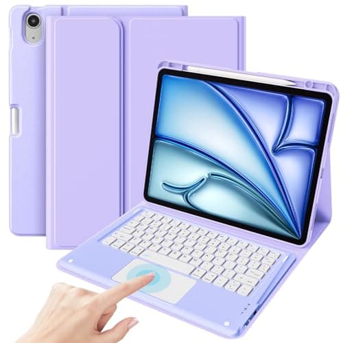 ProCase Touchpad Keyboard Case for iPad Air 13 Inch M4/M3/M2 (2026/2025/2024), Detachable Keyboard with Precision Trackpad, Laptop-Style Protective Cover for Work, Study, Travel & Everyday Use -Purple - Image 1