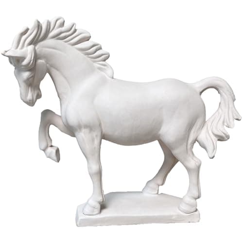 Paintable Handmade White Porcelain Horse Statue, Unglazed Ceramic Sculpture Ready for Painting, Ready-to-Paint Craft for Home & Office Décor - Image 1