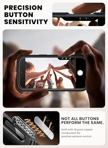 i-Blason All-in-One for iPhone 17 Air Case MagSafe with Stand, 360° Full-Body with Built-in 9H Glass Screen Protector, Camera Control, Ring Kickstand, Military-Grade Heavy Duty Protection, Black - Thumbnail 4