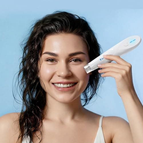 Micro Infusion System for Face & Neck Skin Care Dermabrasion Microneedling Derma Stamp 0.25mm with Peptides & Hyaluronic Acid Microneedling Serum - 6 Weeks Supply - Thumbnail 5