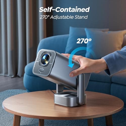 Mini-Projector with WiFi and Bluetooth, 【600ANSI/Electric Focus】 Native 1080P 4K Portable-Outdoor-Movie-Projector, 270°Adjustable Stand/Auto Keystone, TOPTRO Smart-Proyector for Phone/TV Stick - Thumbnail 4