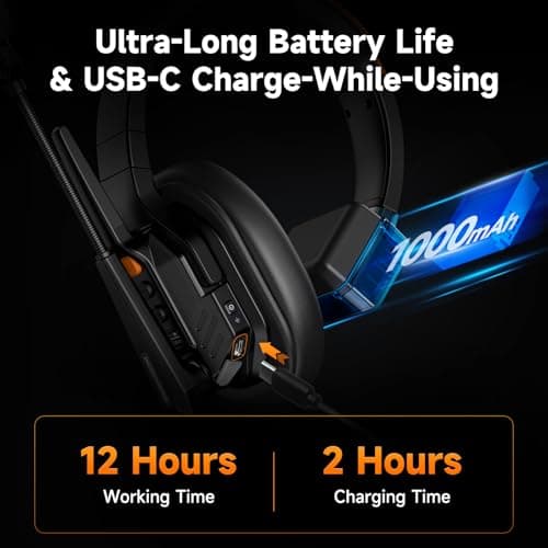 COMICA Seekcom S1 Wireless Intercom Headset System, 2.4GHz Full-Duplex Communication Headsets with 500m/1640ft Range, Noise Reduction, One-Key Broadcasting & Talk Modes for Live Show, Events (5 Sets) - Thumbnail 5