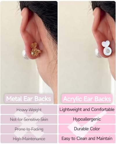 Earring Backs for Heavy Earring Support Backs 30Pcs +4Pcs Ear Studs Round Sliver and Rubber Earring Lifters for Droopy Ears Clear Earring Backs Replacements for Jewelry Bullet Earrings Back for Studs - Thumbnail 5