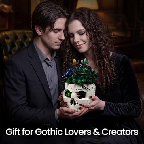 SupreOwls Succulent Skull Planter Building Set, Botanical Skeleton Pot Collection Building Kit, Horror Plants Home Office Table Decoration Blocks Toys for Adults, Gift for Birthday Mother's Day - Thumbnail 6