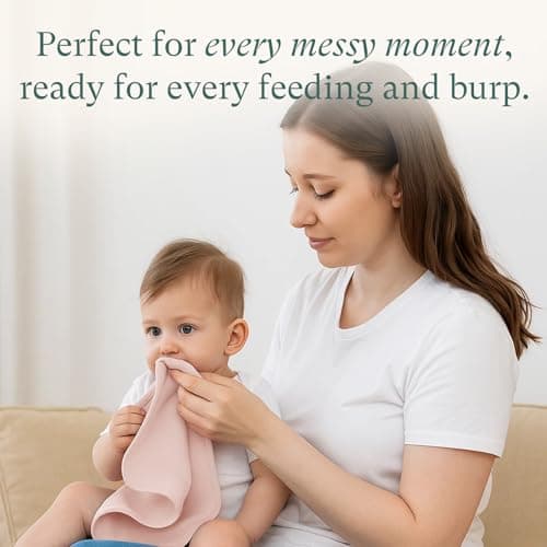 PurComfy Supersoft Burp Cloths, Premium Bamboo Viscose Baby Burp Cloths, Absorbent & Skin-Friendly, Large 21” x 10”, Unisex Baby Essentials for Feeding, Spit-Up, 3-Pack - Thumbnail 6