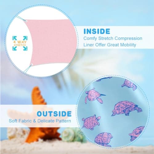 Cozople Boys Summer Swim Trunks Size 8 Quick Dry UPF Beach Boards Shorts Stylish Sea Turtle Bathing Shorts with Compression Boxer Brief Liner Swimwear for Casual Homewear - Thumbnail 2