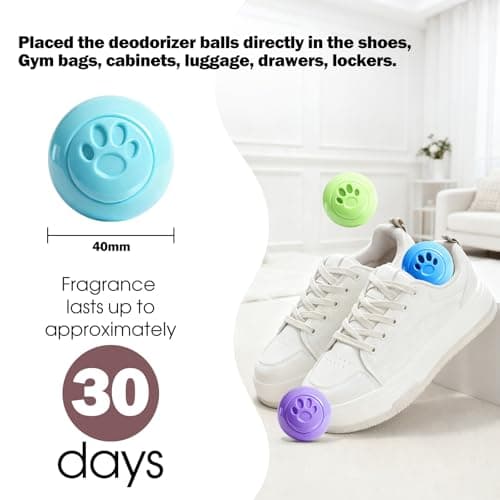 SCENTORINI Shoe Deodorizer Balls, 12 Pack Sneaker Deodorizer Balls, Odor Eliminator for Smell Shoes, Long Lasting Shoe Freshener for Gym Bags, Drawers and Small Spaces - Thumbnail 3