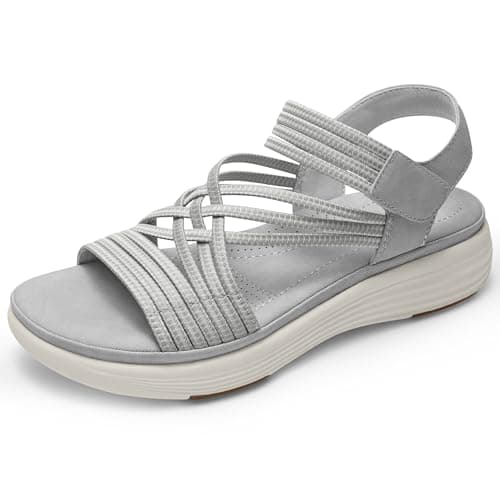 Vilanva Women's Comfortable Walking Sandals (Grey Size 8) - Image 1