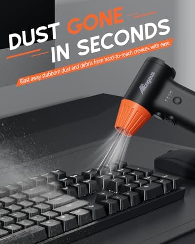 ATEngeus HF600-Pro Compressed Air Duster, 130000RPM Super Power Cordless Electric Air Duster, Rechargeable Handheld Air Blower for PC, Keyboard, Devices, Car, House Cleaning, Car Snow Blower, 3 Gear - Thumbnail 2