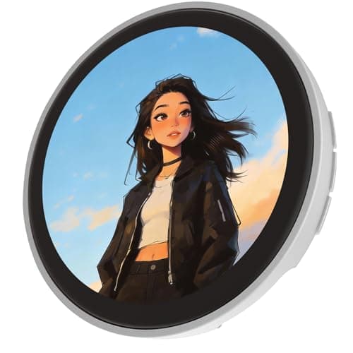 1.8'' Digital Pin Electronic Badge with IPS Touch Screen,Wearable Electronic Pin for Daily Outfits, Concert Support & Anime Conventions(white) - Image 1