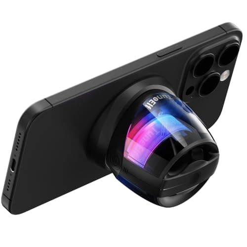 EDUPLINK Magnetic Bluetooth Speaker - 12 Super Strong Magnets for Golf Cart, Fridge & Gym, IPX5 Waterproof, 10H Playtime, TWS Pairing, 4 RGB Lights, 5W HD Bass Sound (Black) - Thumbnail 3